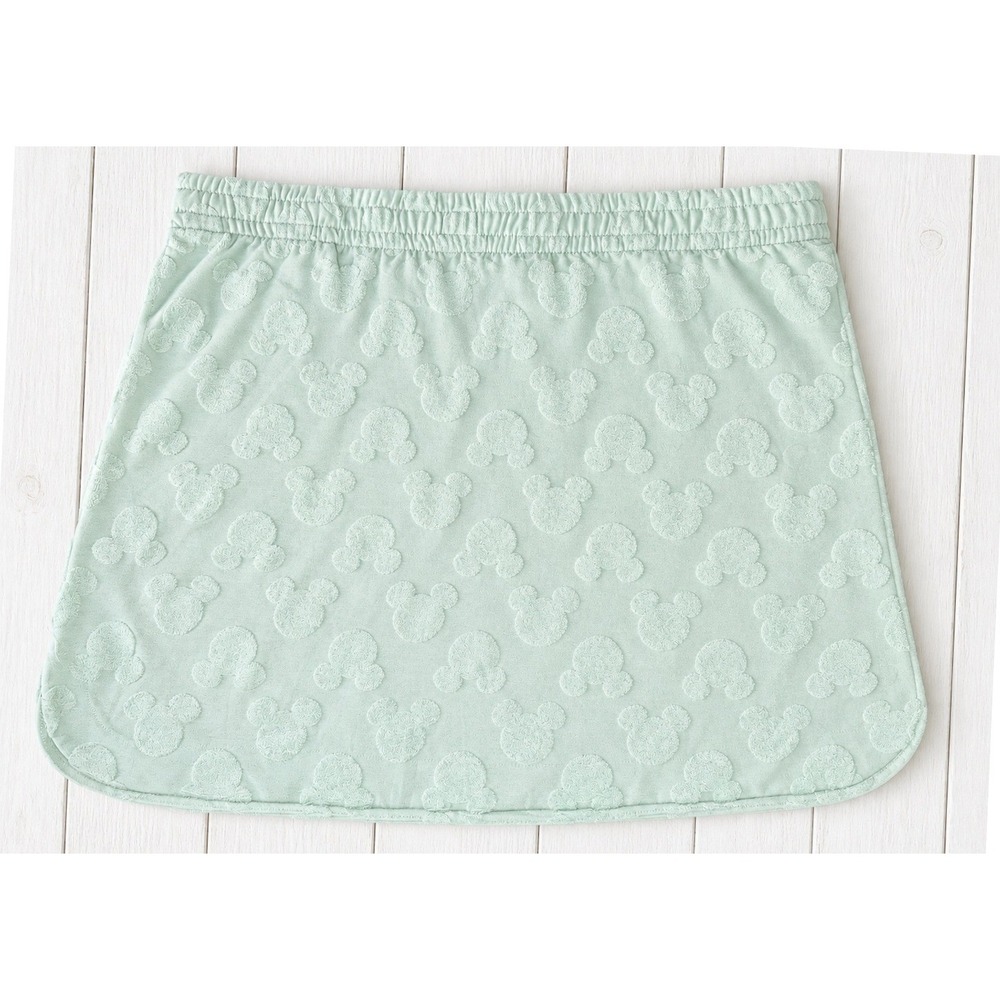 Disney Mickey Mouse Skirt Mint Green Terry Cloth Mickey Head Pattern Pastel L